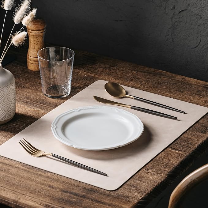 Placemats Set of 12, DOLOPL Reversible Dual-Color Faux Leather Place Mats - Image 3