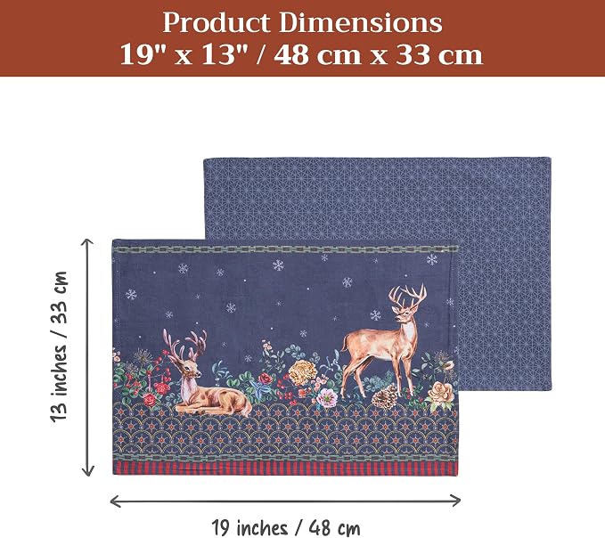 Maison d' Hermine Placemats Set of 4 Reusable 100% Cotton | Cloth Place Mats - Image 7