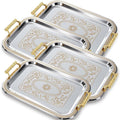 4 Pack Stainless Steel Serving Tray by Unknown
