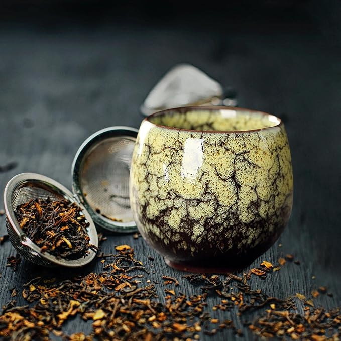 2X Ceramic Mug Tea Set Cups Chinese Cup Coffee Cup Handmade Handleless Ceramics - Image 5