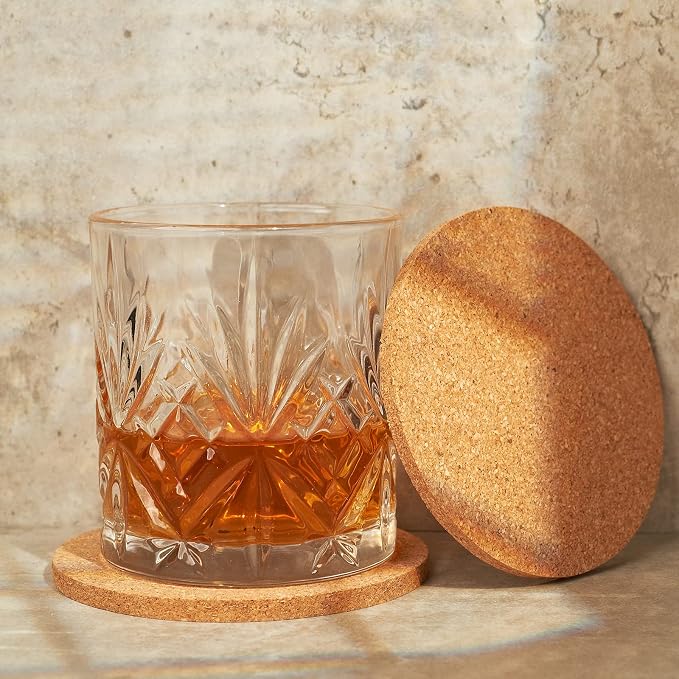2PCS Cork Coasters for Drinks Absorbent Coaster 3.9 inch Simple Style Non-Slip - Image 3