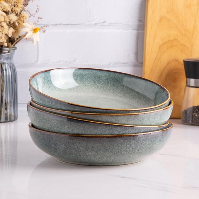 AmorArc 8.5’’ Ceramic Pasta Bowls Set of 6, 36oz Large Stoneware Bowls Set | - Image 6