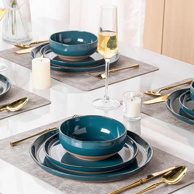 AmorArc Dinnerware Sets for 4, 12 Pieces Ceramic Plates and Bowls Set | Scratch - Image 7
