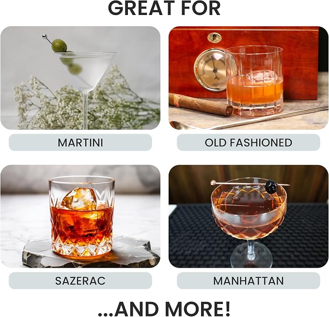 A Bar Above Cocktail Mixing Glass Set, Lead Free Glass, Classic 10 Piece | Bar - Image 2