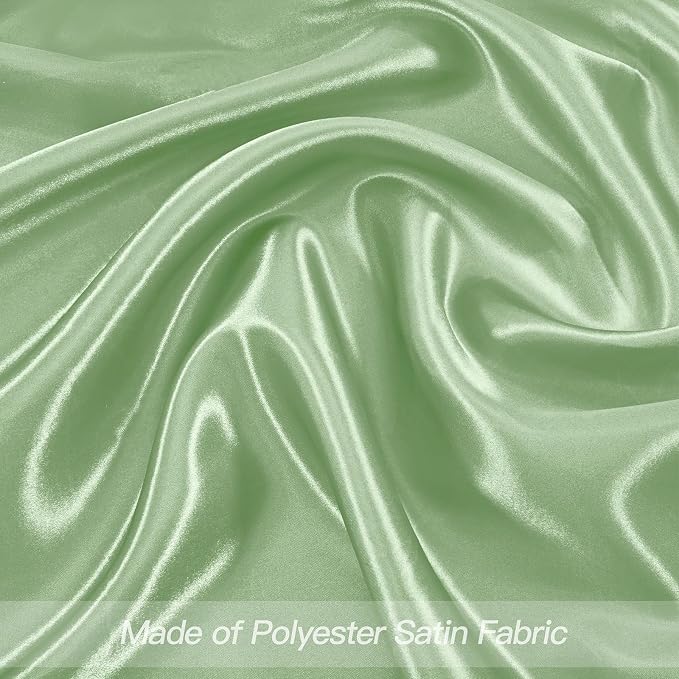 P Pothuiny 12 Pcs Sage Green Satin Napkins 17 x 17 in, Satin Cloth Napkins | - Image 4