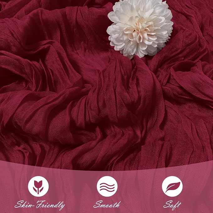 15 Pack Burgundy Cheesecloth Table Runner 17 x 108 inch Cheese Cloth Table - Image 5