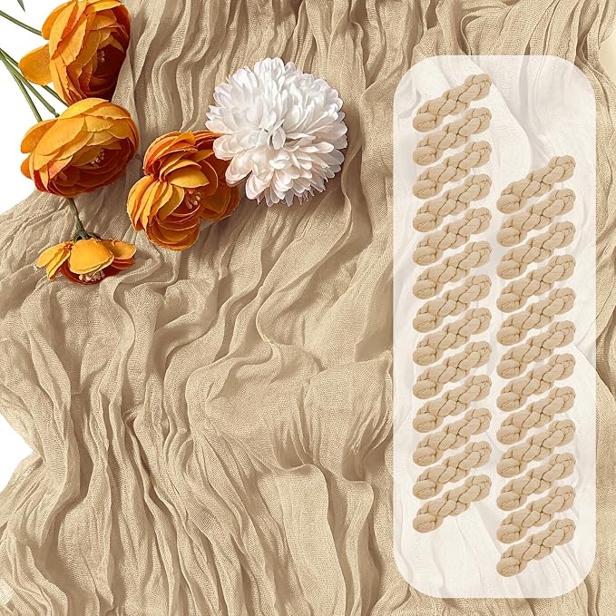 25 Pack Beige Cheesecloth Table Runner 17 x 108 Inch Gauze Table Runner Fabric by Unknown