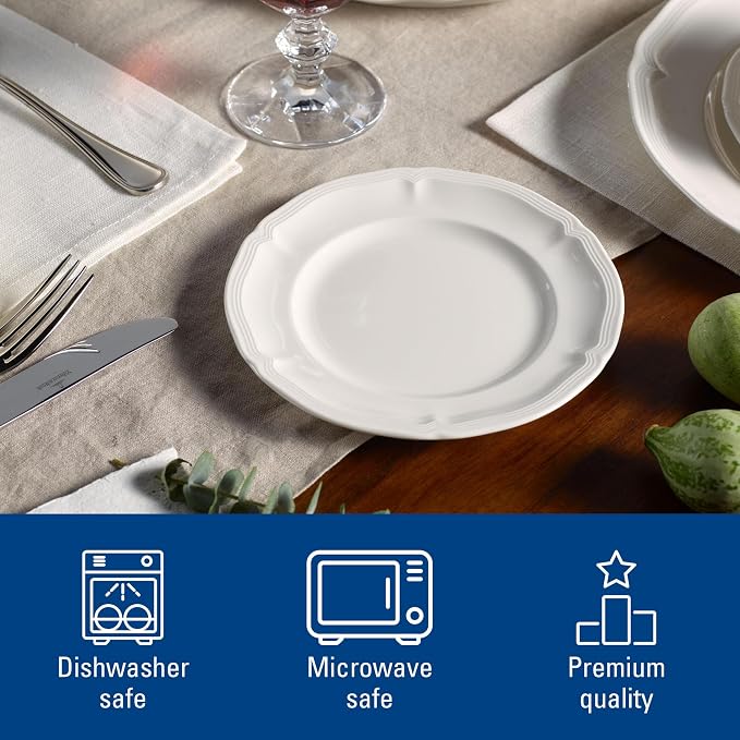 Villeroy & Boch Manoir 18 Piece Dinnerware Set, Creamy White | Porcelain - Image 3