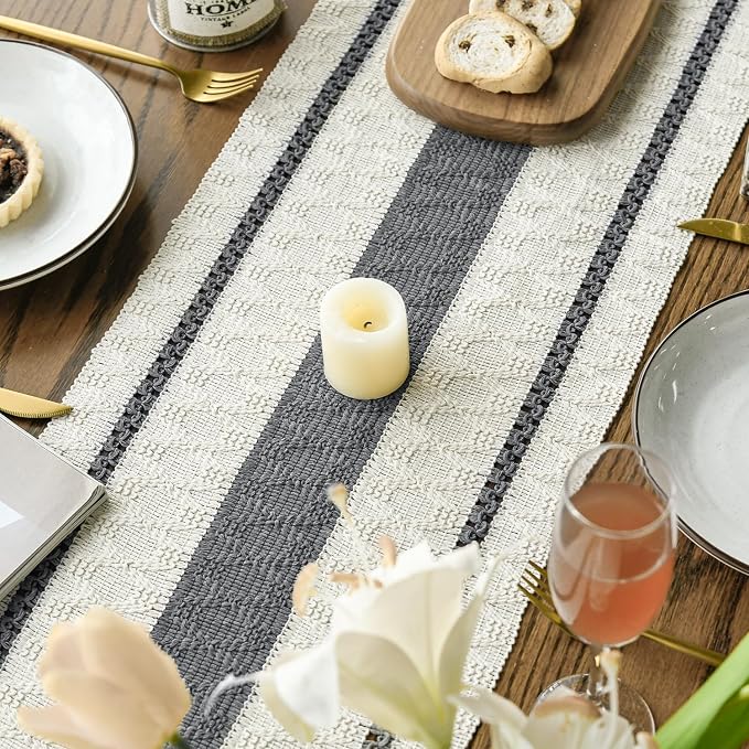 Artoid Mode Dark Green Rustic Woven Table Runner 12x120 Inch | Holiday - Image 4