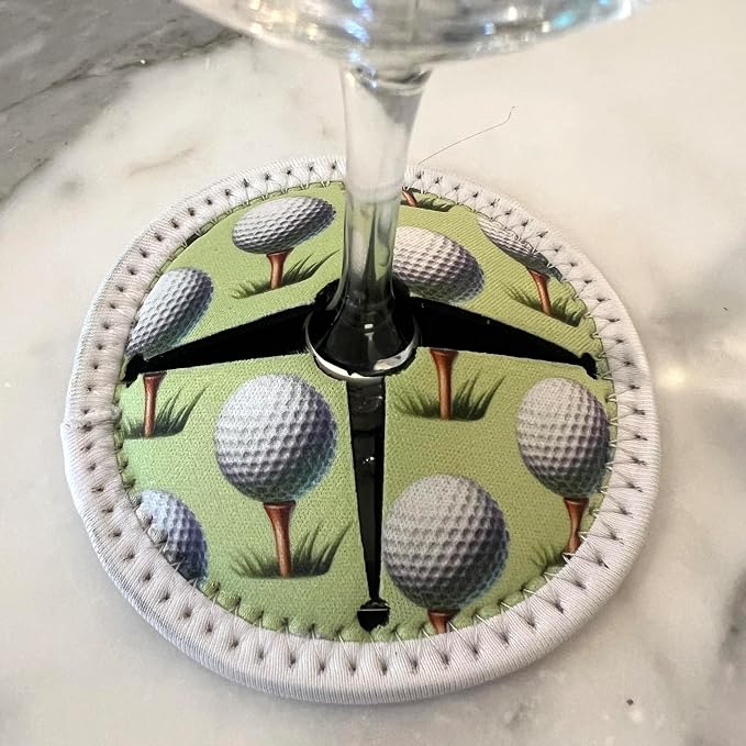 Set of 4 Themed Drink Coasters for Wine Glasses | Reusable Slip-On Stemmed - Image 3