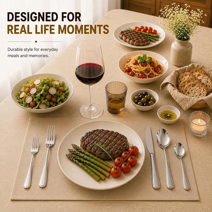 30 Pcs Silverware Set for 6, Stainless Steel Flatware Utensils Cutlery Set | - Image 7