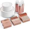 FOCUSLINE 600 Ct Rose Gold Dinnerware Set by FOCUSLINE