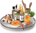 AMH 21-Inch Whitewashed Farmhouse Wooden Lazy Susan Organizer | Smooth rotating by AMH