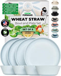 Grow Forward Premium Wheat Straw Plates and Bowls Sets by GrowForward