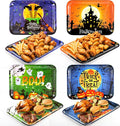 Vesici 4 Pcs 13 x 10 Inch Halloween Serving Trays Set Witch Haunted House Ghost by Vesici