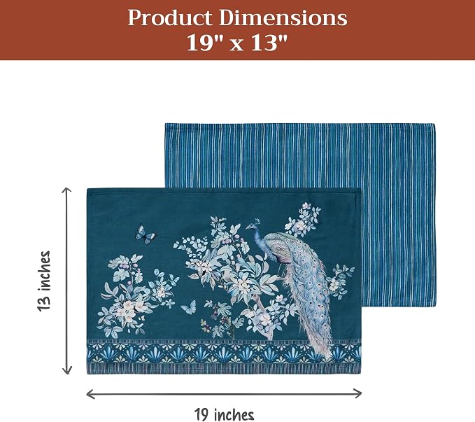 Maison d' Hermine Placemats Set of 4 Reusable 100% Combed Cotton | Cloth Place - Image 5