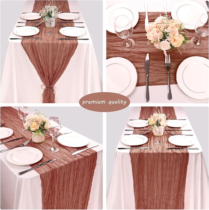 Fivenl 12 Pack Cheesecloth Table Runner 35x72 Inch Boho Gauze Rustic Cheese - Image 5