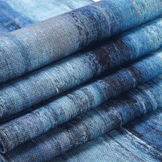 Blue and Grey Table Runner, Abstract Modern Art Burlap Table Runners - Image 4