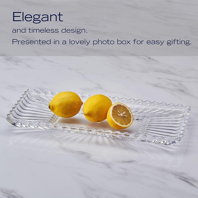 Mikasa Estate Crystal Glass Rectangular Serving Decorative Tray, 14.75 Inch - Image 5