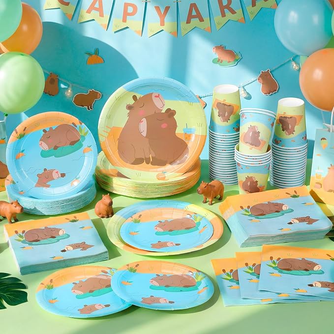 Pickmesh 250 Pcs Capybara Party Supplies Decorations Serve 50 Capybara - Image 5