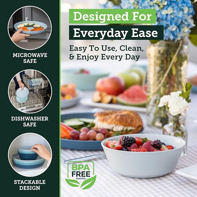 Grow Forward Premium Wheat Straw Plates and Bowls Sets - Image 4