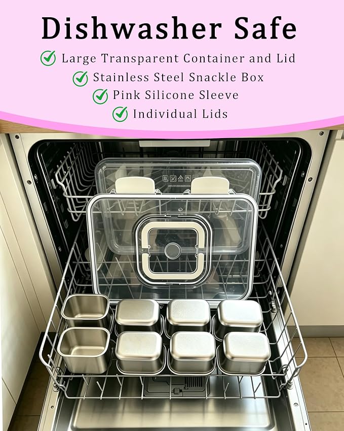 Snackle Box Container, Stainless Steel Divided Serving Tray - Image 5