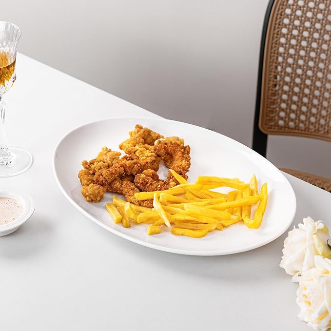 Serving Platters Set of 2 – 15.5 Inch Oval White Serving Platters, Large - Image 6