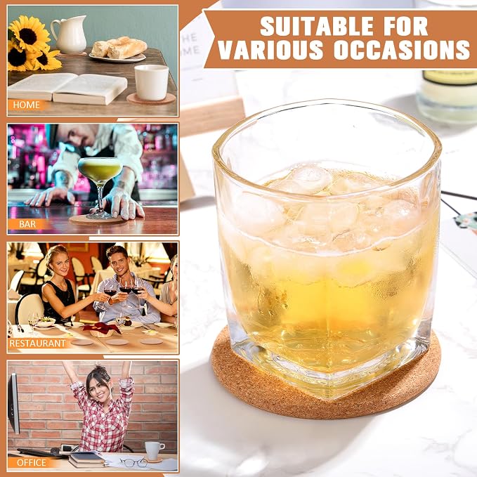 Lallisa 50 Pcs Cork Coasters for Drinks, Thick Absorbent Cork Coasters Bulk - Image 7