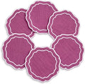 Linen Coasters for Drinks, 4.5 inch, Orchid | Absorbent Linen Drink Mats by EmbroideryLinenVN