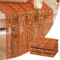 Artoid Mode 3PCS Caramel Gauze Gold Table Runner 120 Inch 10FT, Glitter by ArtoidMode
