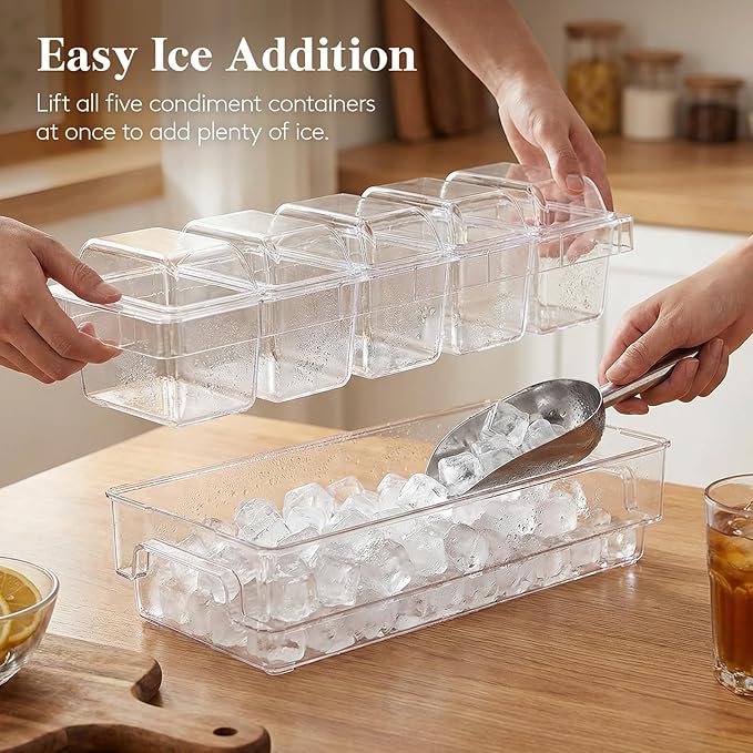 Lifewit Chilled Condiment Container 2Pcs, Individual Lids & Handle Design | - Image 4