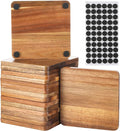 16 Pcs Unfinished Wood Coasters, 4 Inch Square Acacia Wooden Coasters by Yaoyiizy