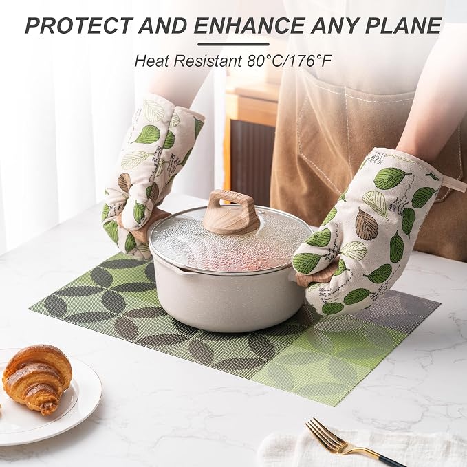 Placemats Set of 6 Washable Indoor | Outdoor Vinyl Place Mats - Image 2