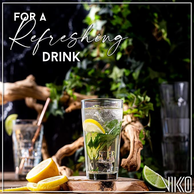 Vikko Drinking Glasses, 11 Ounce Glass Cups, Durable Glasses Drinking Set of 6 - Image 4