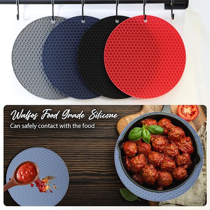 4 Pack Silicone Trivet for Hot Dishes | Heat Resistant Silicone Pot Holders for - Image 6