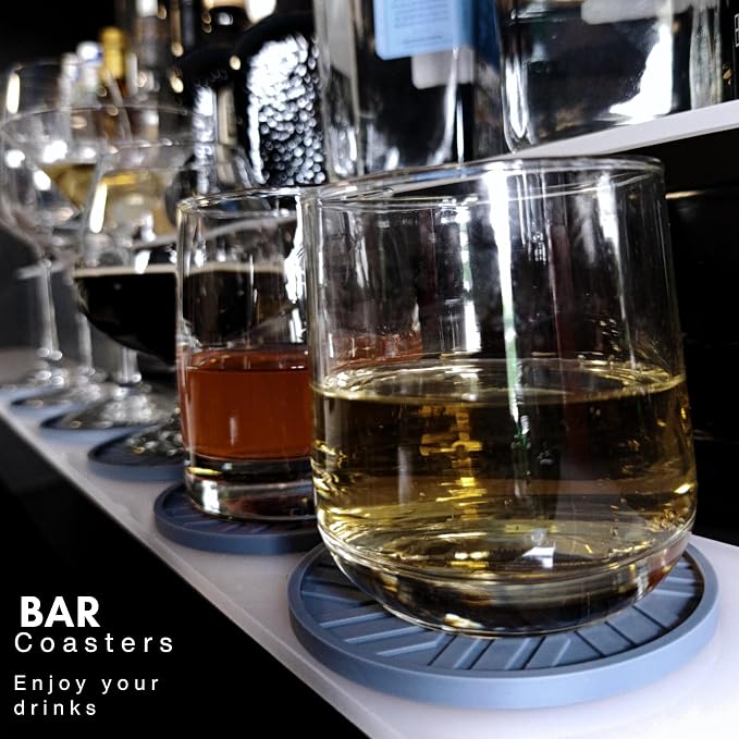 Silicone Coasters Set of 6 & Gold Holder - Image 7