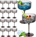 Jingmore 12 Pcs Ribbed Martini Glasses 10 oz Disposable Plastic Vintage Ribbed by Jingmore