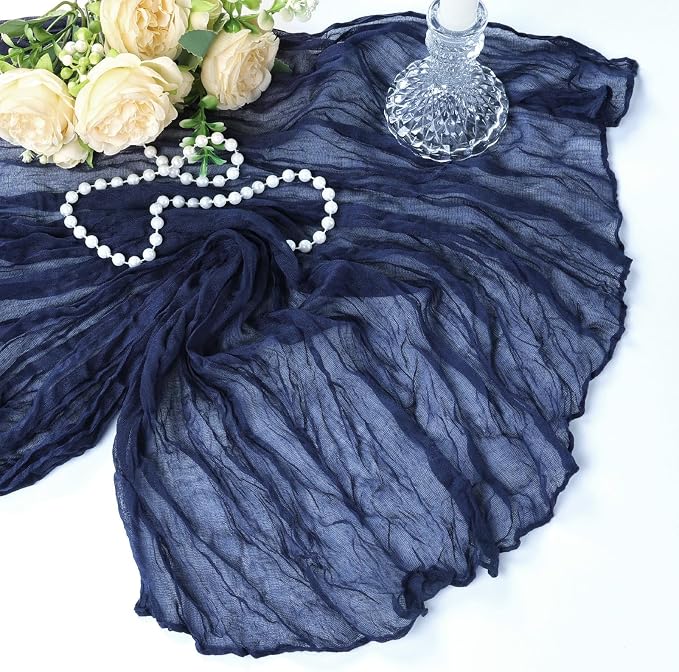 12 Pack Navy Blue Cheesecloth Table Runner 10Ft Gauze Cheese Cloth Table Runner - Image 7