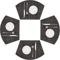 SHACOS Small Wedge Placemats Set of 4 Woven Vinyl Round Table Placemats Wipe by SHACOS