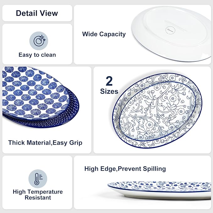 Selamica Serving Platter, 14 Inch Large Serving Dishes - Image 4
