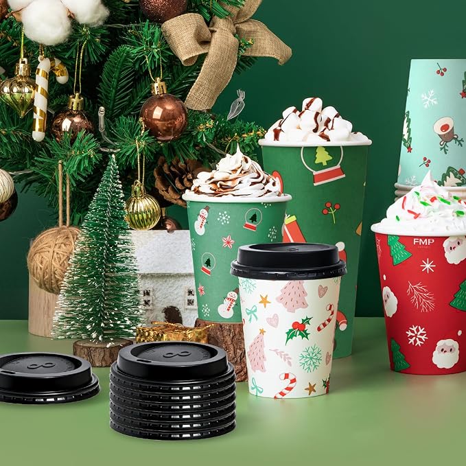 Fit Meal Prep 50 Pack 8 oz Christmas Disposable Coffee Cups - Image 7