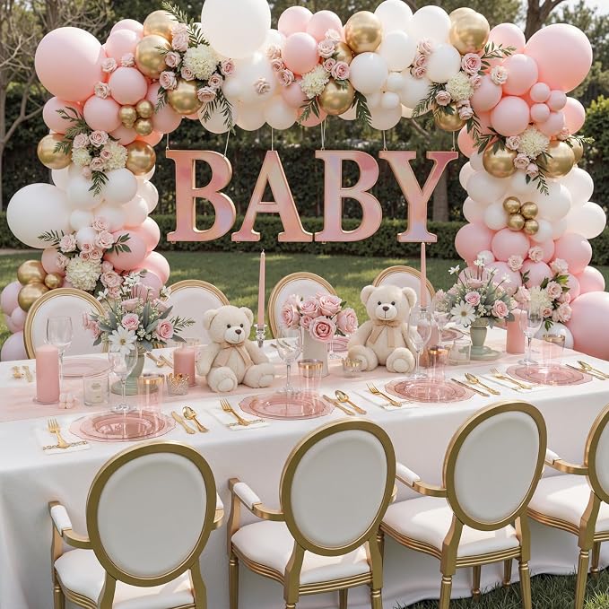 KIRE 210Pcs Clear Pink Plastic Plates - Image 7