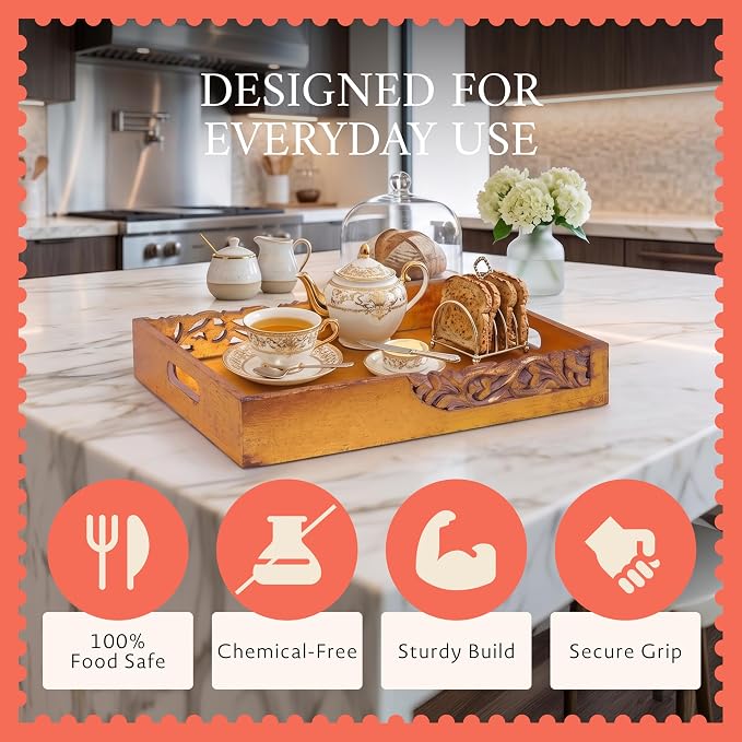 Flourish Mango Wood Serving Tray - Image 3