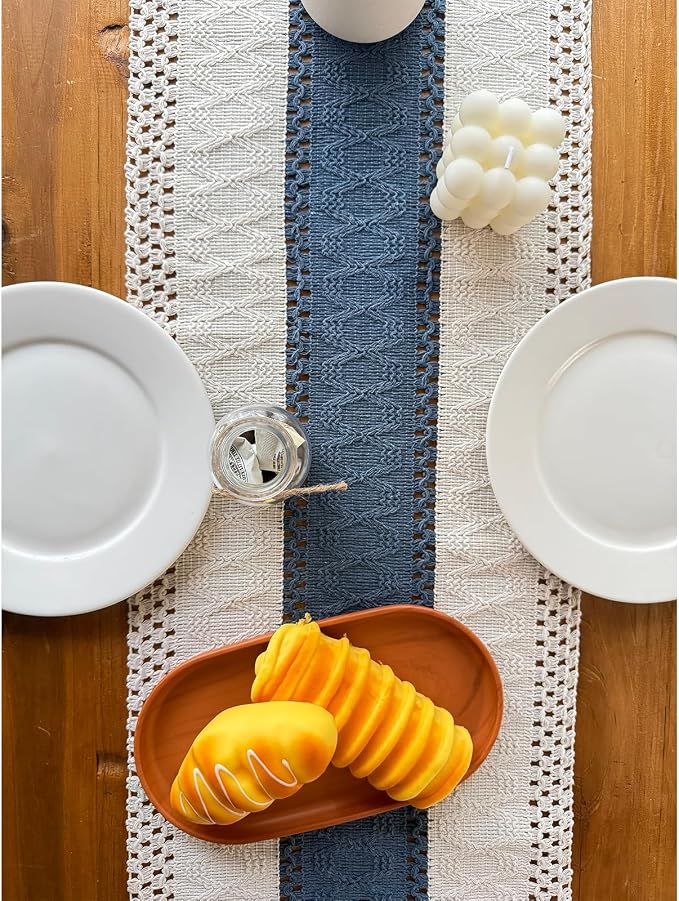 Blue Boho Table Runner for Home Decor - Image 9