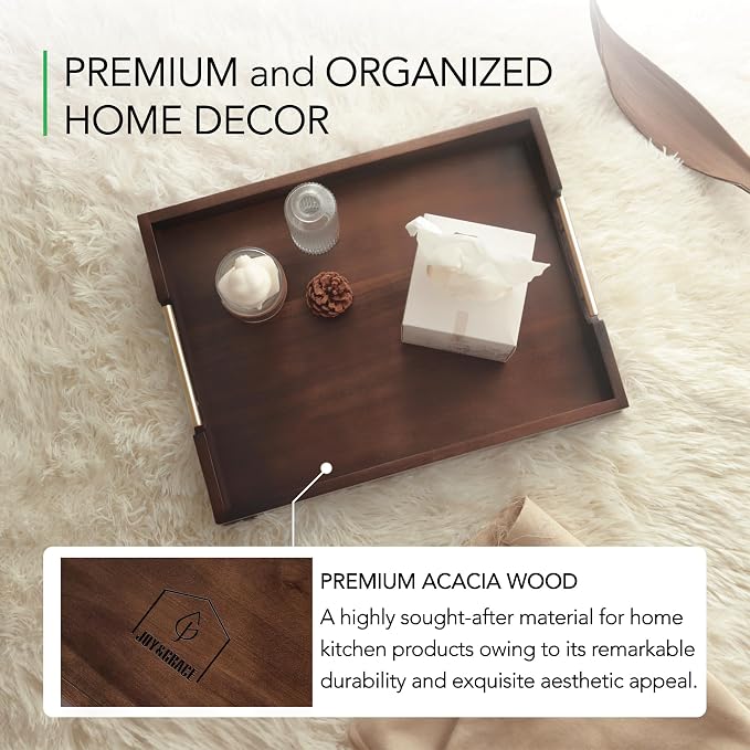 Joy&Grace Acacia Wood Ottoman Tray - Image 4