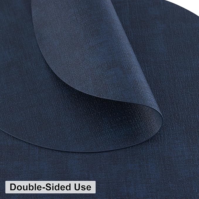 Round Faux Leather Placemat and Coaster 8 Packs, Washable Heat Resistant Dining - Image 4