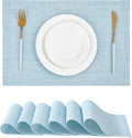Leetaltree Soft Sky Blue Woven Placemats Set of 6 by Leetaltree-ArtatEveryTable