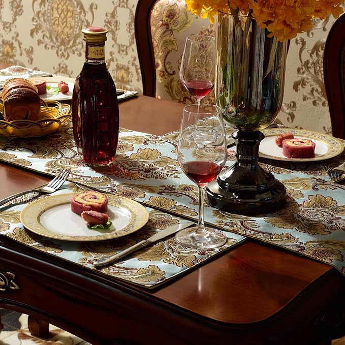 Extra Luxury Velvet Blue Table Runner 120 Inches Long - Image 7