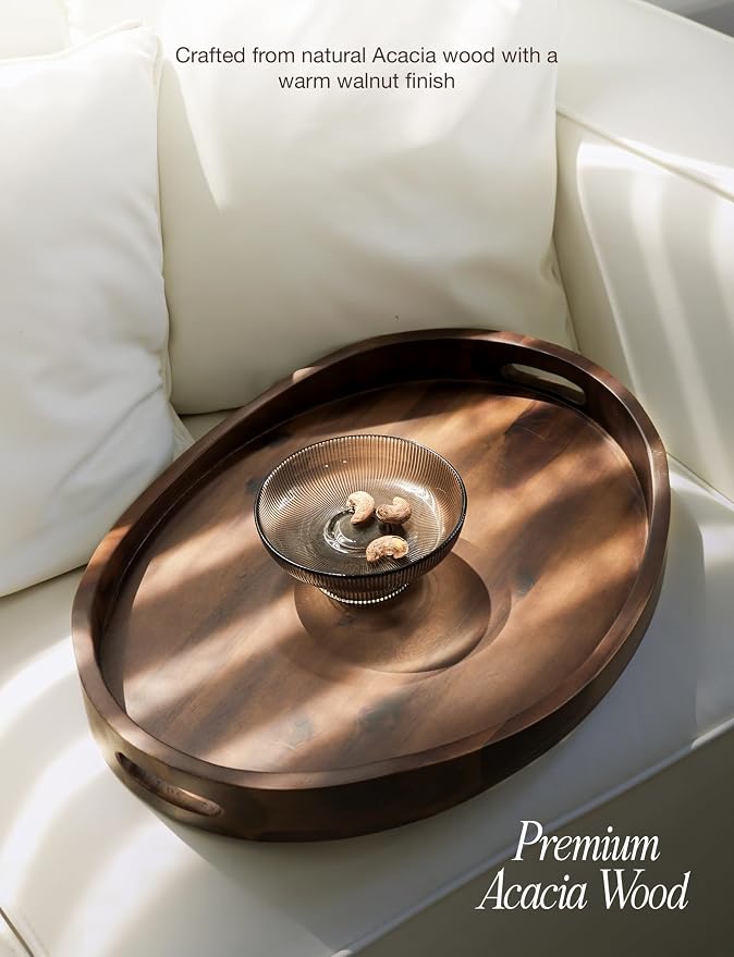 TIDITA Acacia Oval Wooden Serving Tray - Image 6