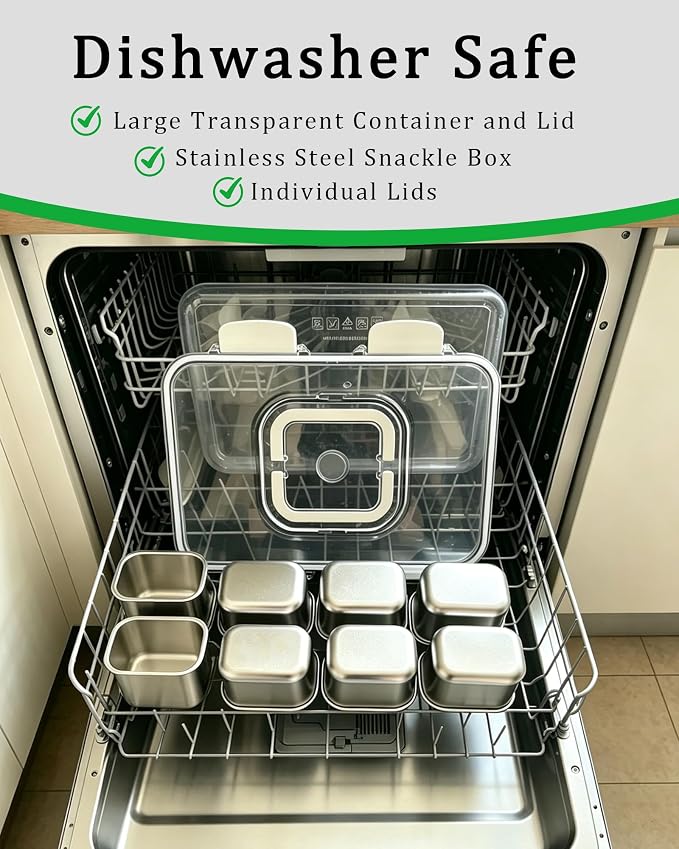 Snackle Box Container, Stainless Steel Divided Serving Tray - Image 3